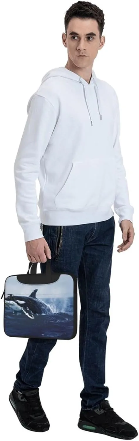 Killer Whale Printed Laptop Tote Bag Travel Business Computer Bag Work Bag for Men Women