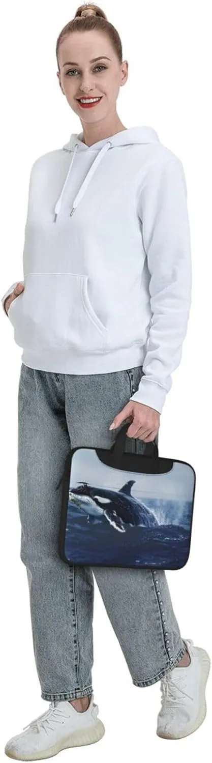 Killer Whale Printed Laptop Tote Bag Travel Business Computer Bag Work Bag for Men Women