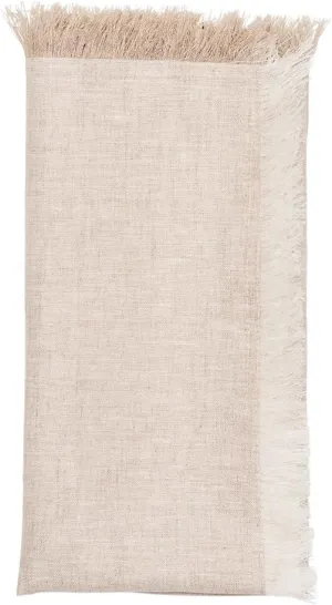 Kim Seybert Chambray Fringe Napkin in Natural, Set of 4