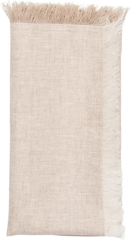 Kim Seybert Chambray Fringe Napkin in Natural, Set of 4