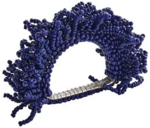 Kim Seybert Set of 4 Carnival Napkin Ring In Navy