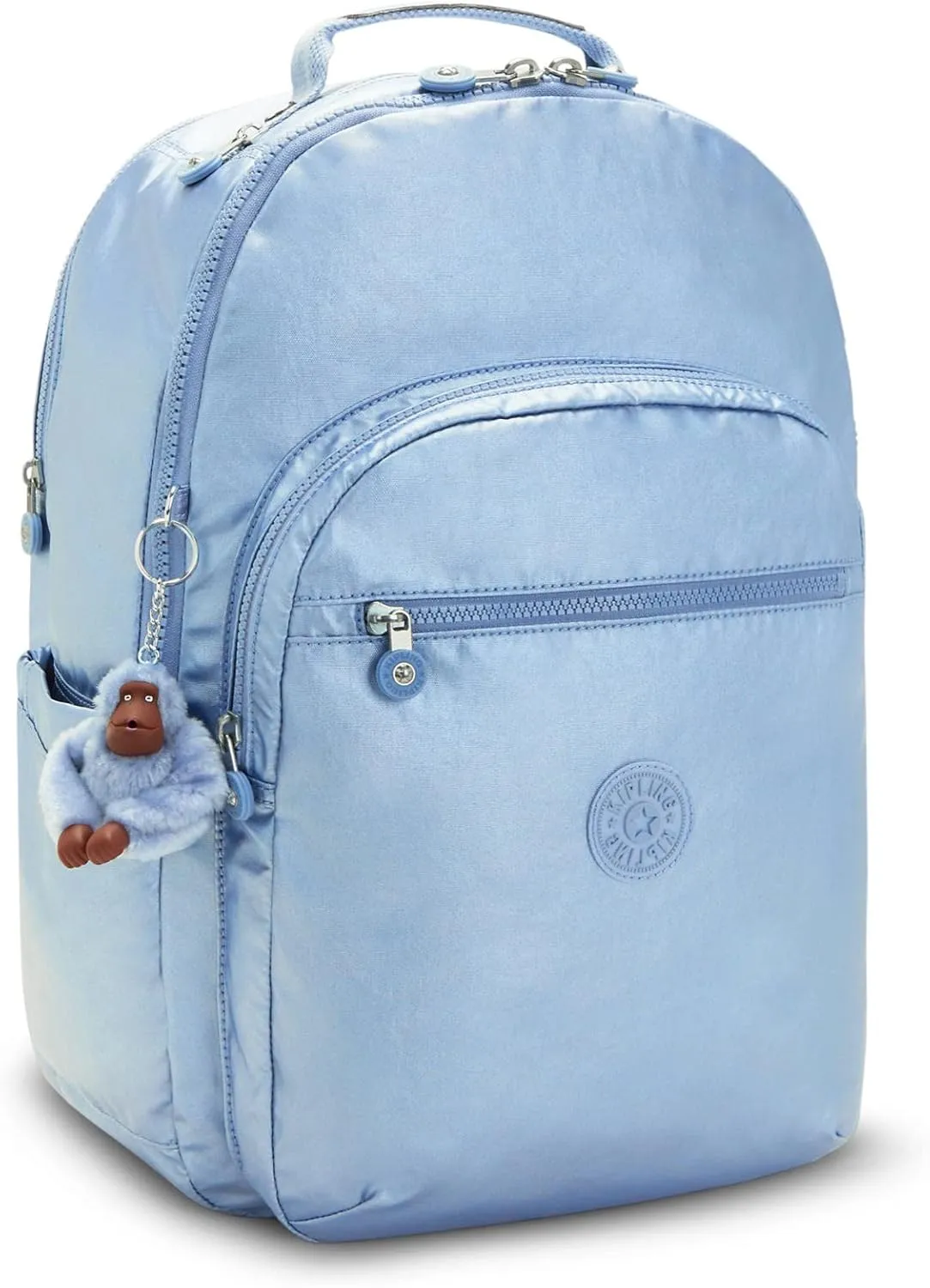 Kipling Seoul Extra Large Metallic 17" Laptop Backpack Pebble Blue Met