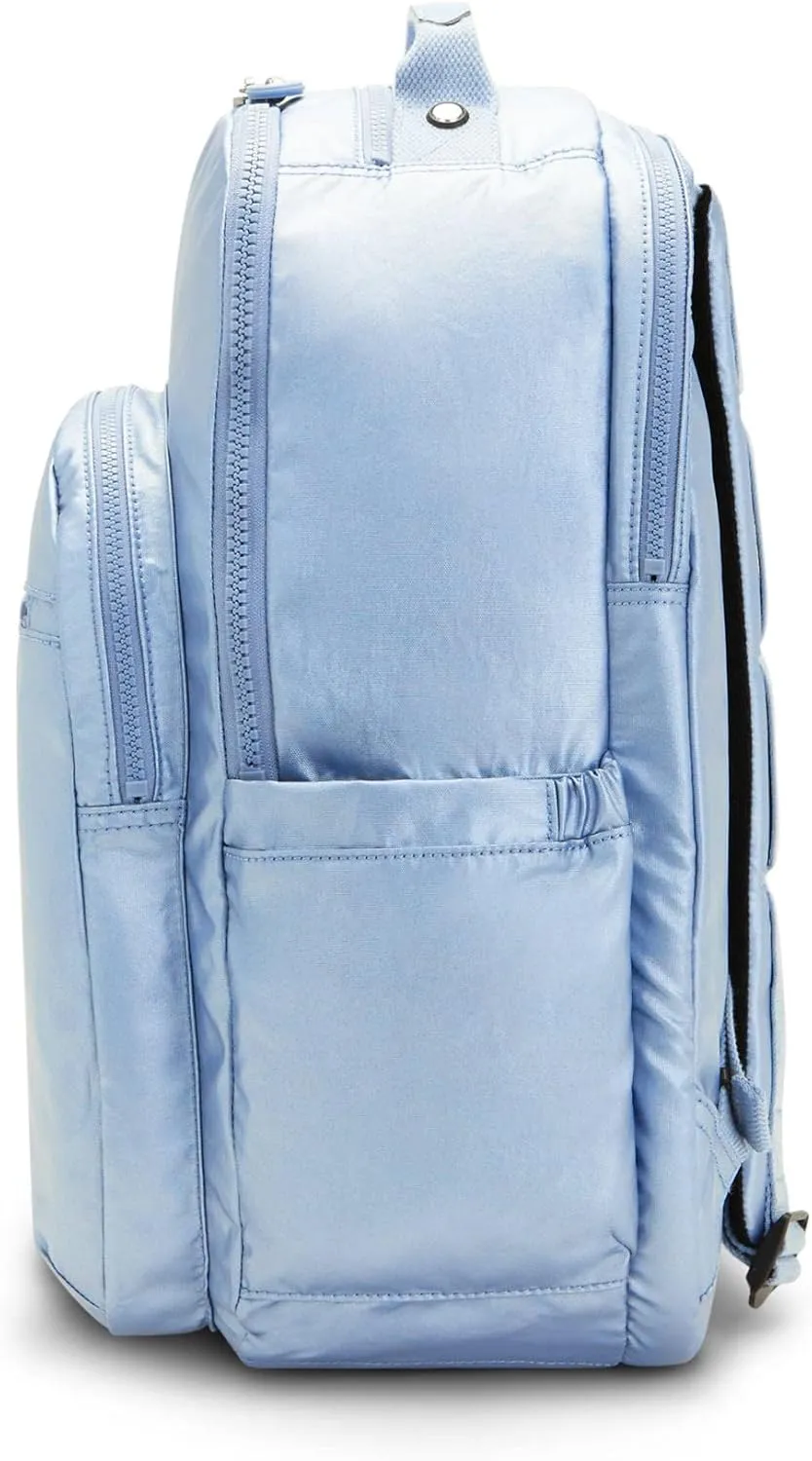 Kipling Seoul Extra Large Metallic 17" Laptop Backpack Pebble Blue Met