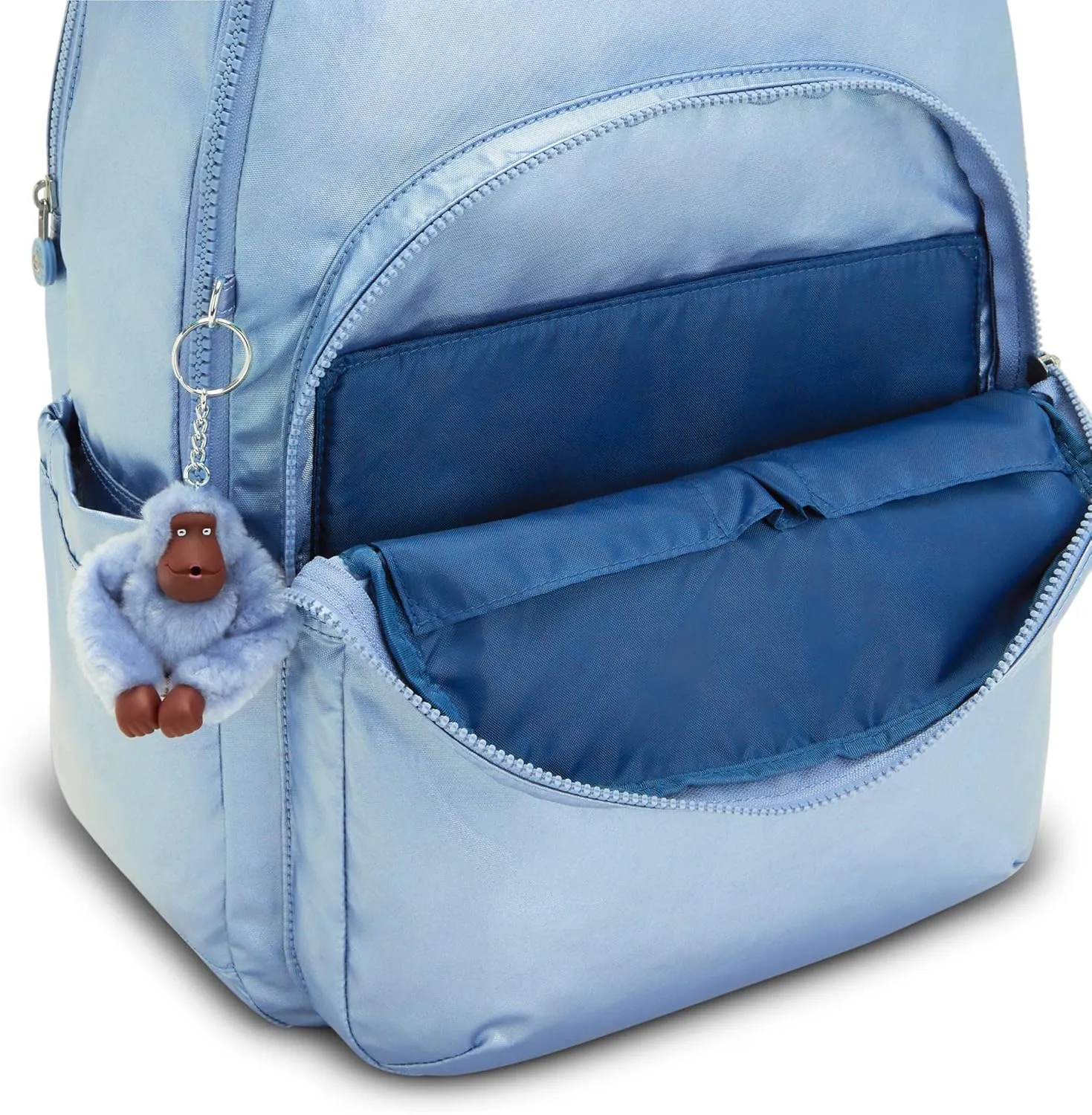 Kipling Seoul Extra Large Metallic 17" Laptop Backpack Pebble Blue Met