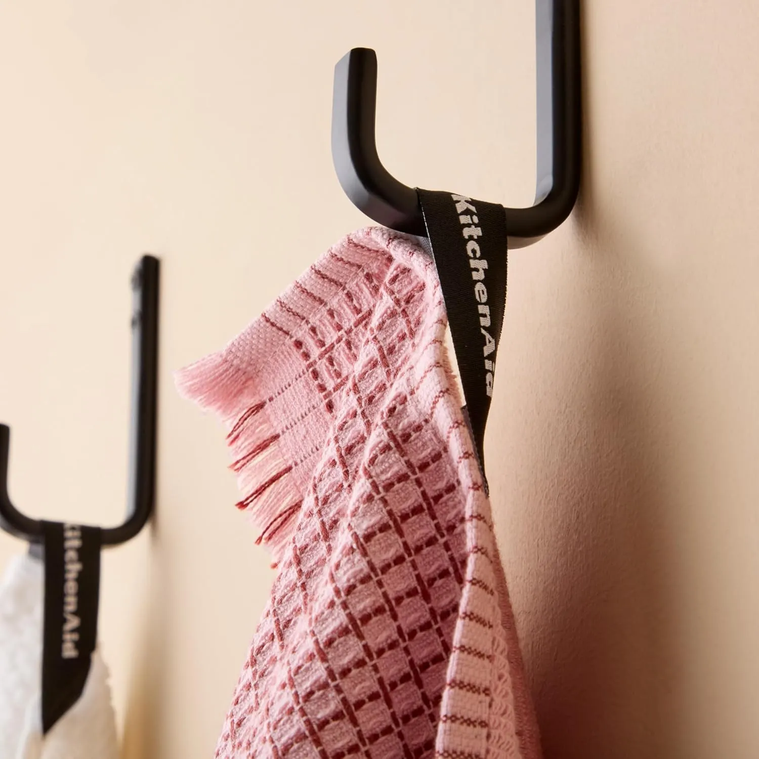 KitchenAid Gourmet Series Gridlines Kitchen Towels 3-Pack Set, 100% Cotton Absorbent, Dried Rose, 18"x28"