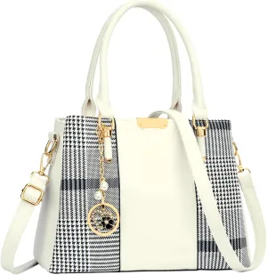 KKXIU 3 Zippered Compartments Purses and Handbags for Women Top Handle Satchel Shoulder Ladies Bags