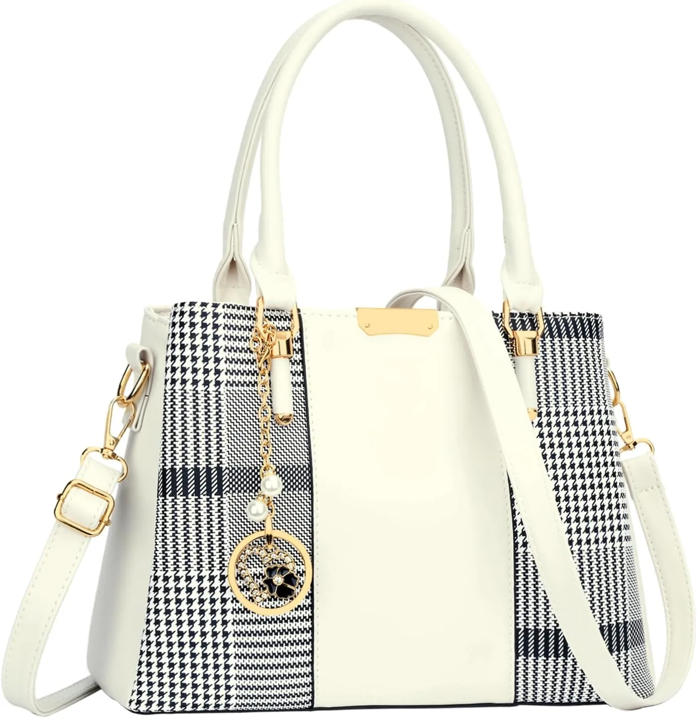 KKXIU 3 Zippered Compartments Purses and Handbags for Women Top Handle Satchel Shoulder Ladies Bags