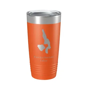 Knickerbocker Lakes Map Tumbler Travel Mug Insulated Laser Engraved Coffee Cup Maine 20 oz Orange