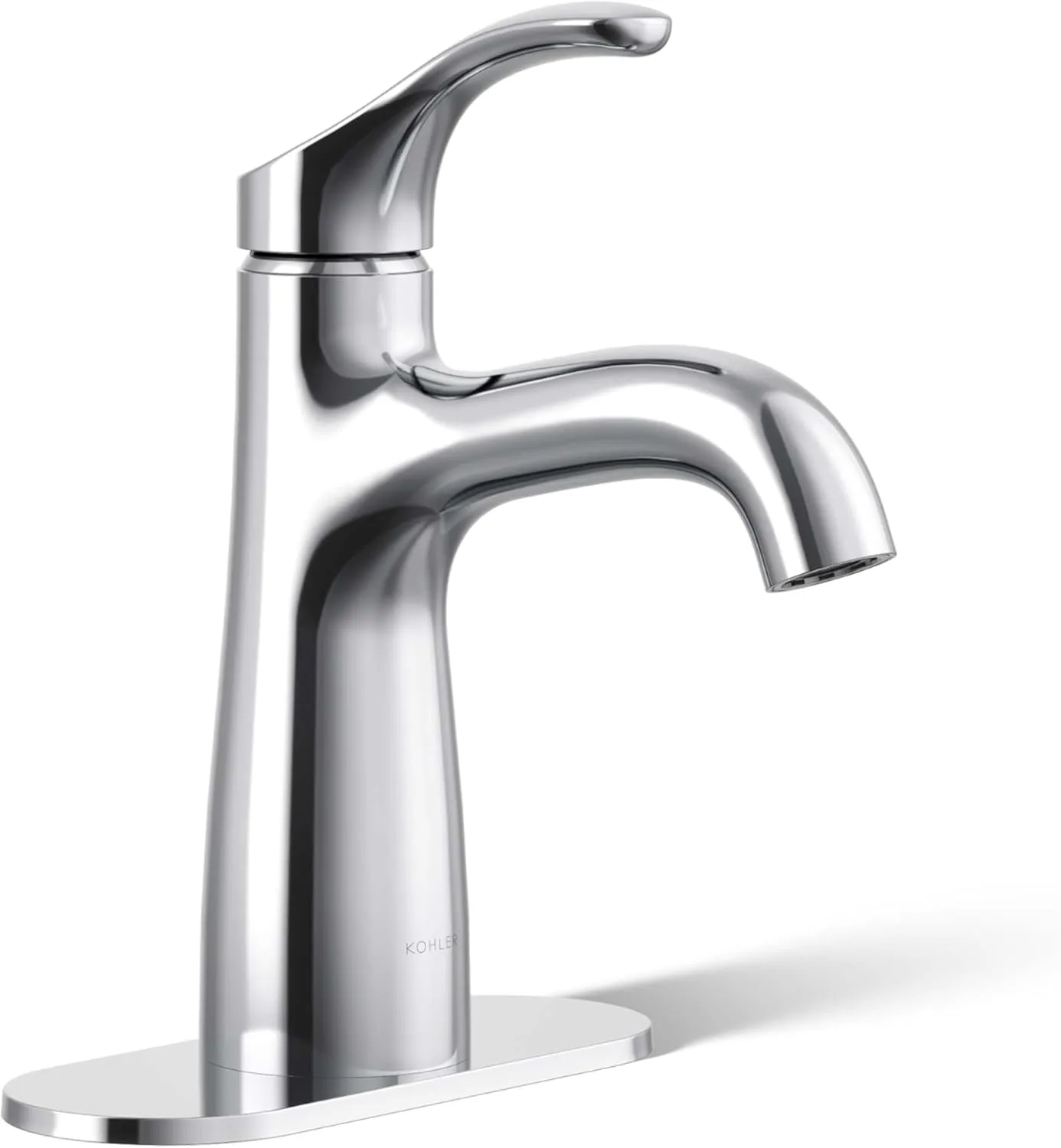 Kohler 27389-4-CP Simplice Bathroom Sink Faucet, 1 Hole, Single-Handle Bathroom Faucets with Clicker Drain, 1.2 gpm, Polished Chrome