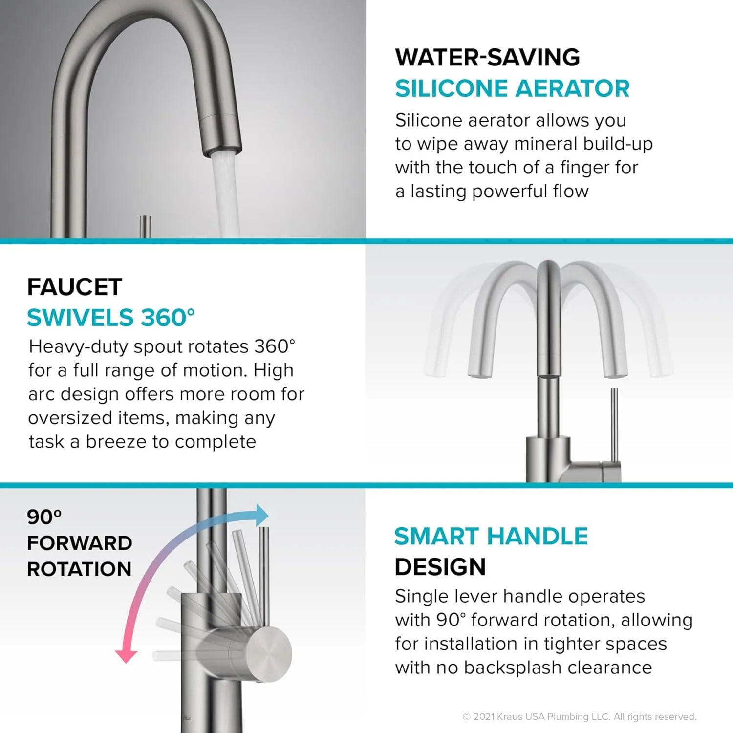 KRAUS Oletto Single Handle Kitchen Bar Faucet in Chrome Finish, KPF-2600CH