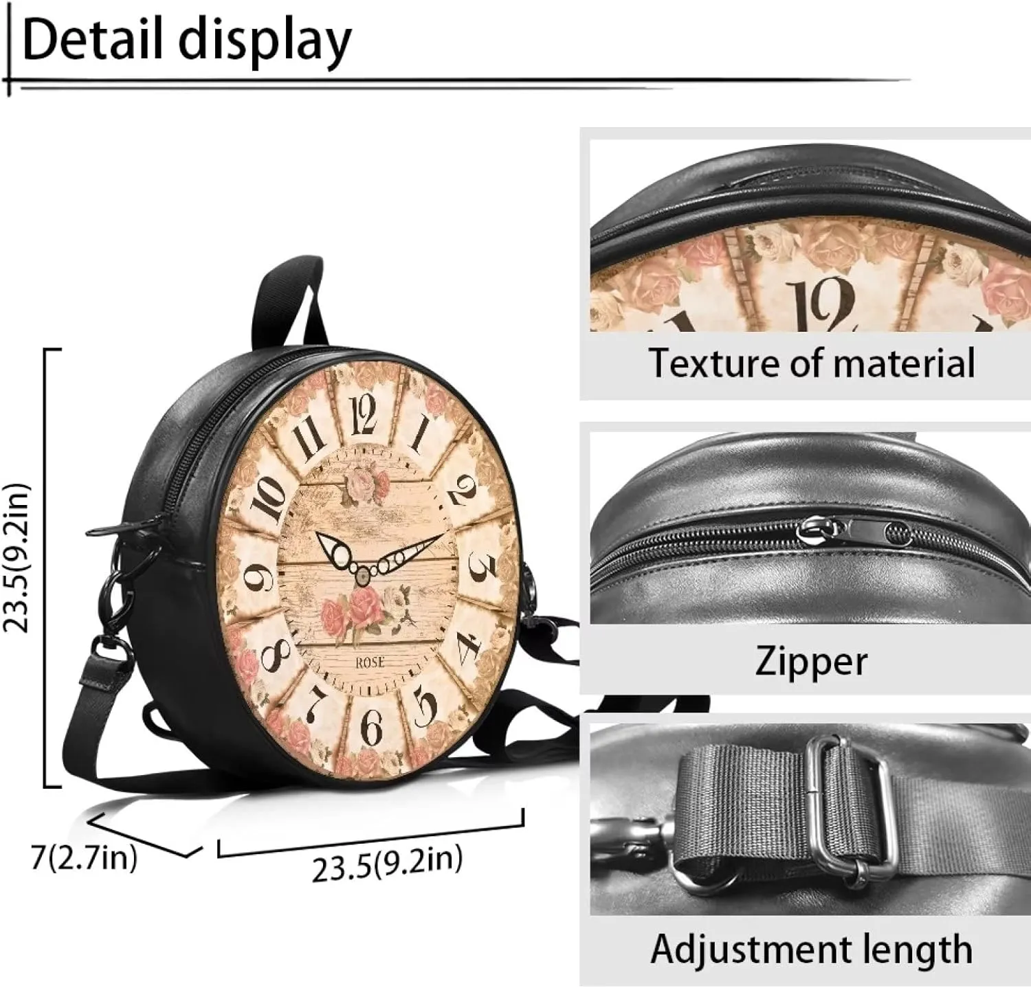 Kuiaobaty Sport Style Round Purse Women Men Casual Shoulder Tote Crossbody Handbag Adjustable Shoulder Satchel