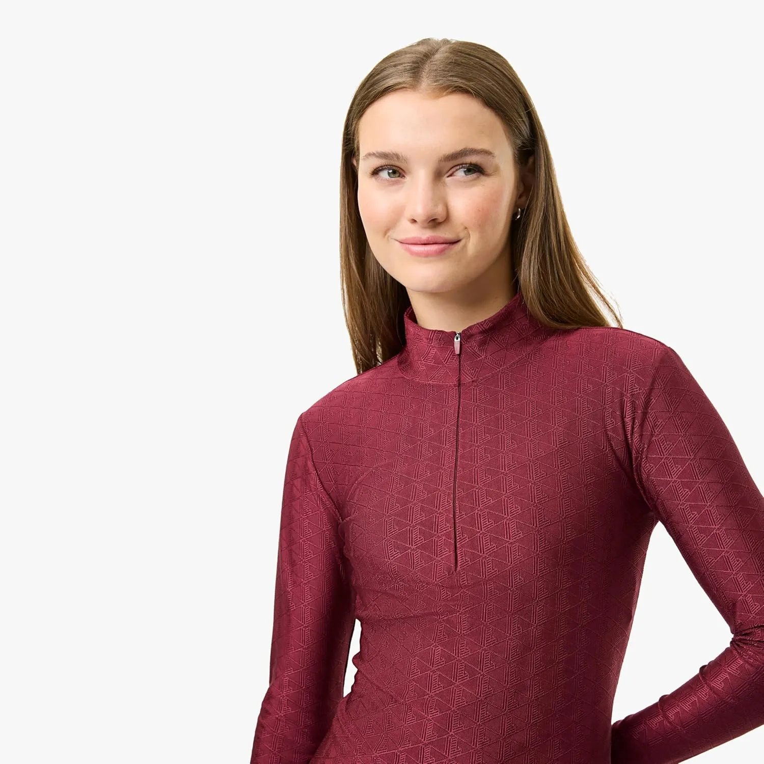 Lacoste x Bandier Women's Monogram Print Half-Zip Top