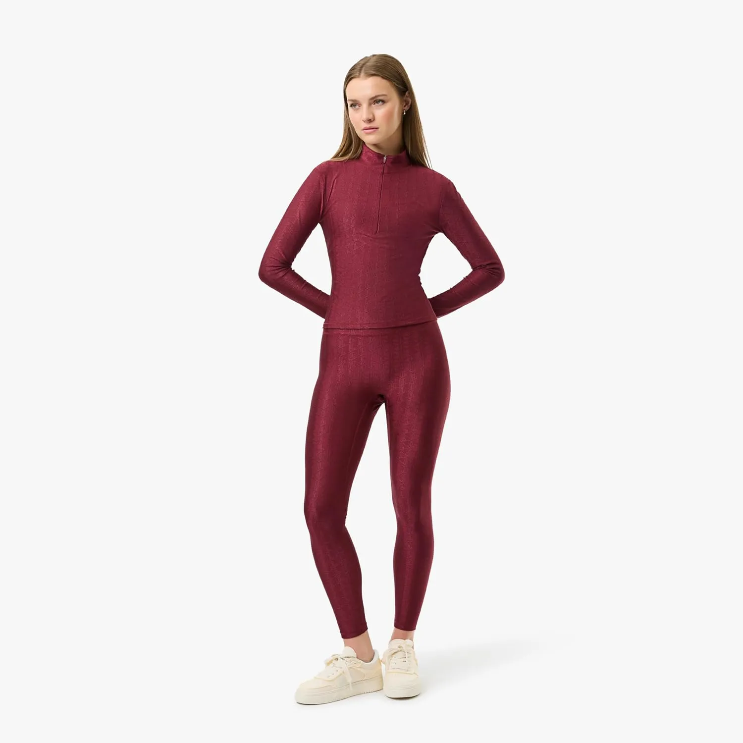 Lacoste x Bandier Women's Monogram Print Half-Zip Top