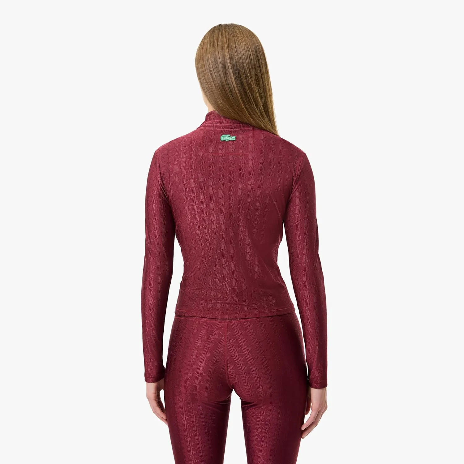 Lacoste x Bandier Women's Monogram Print Half-Zip Top