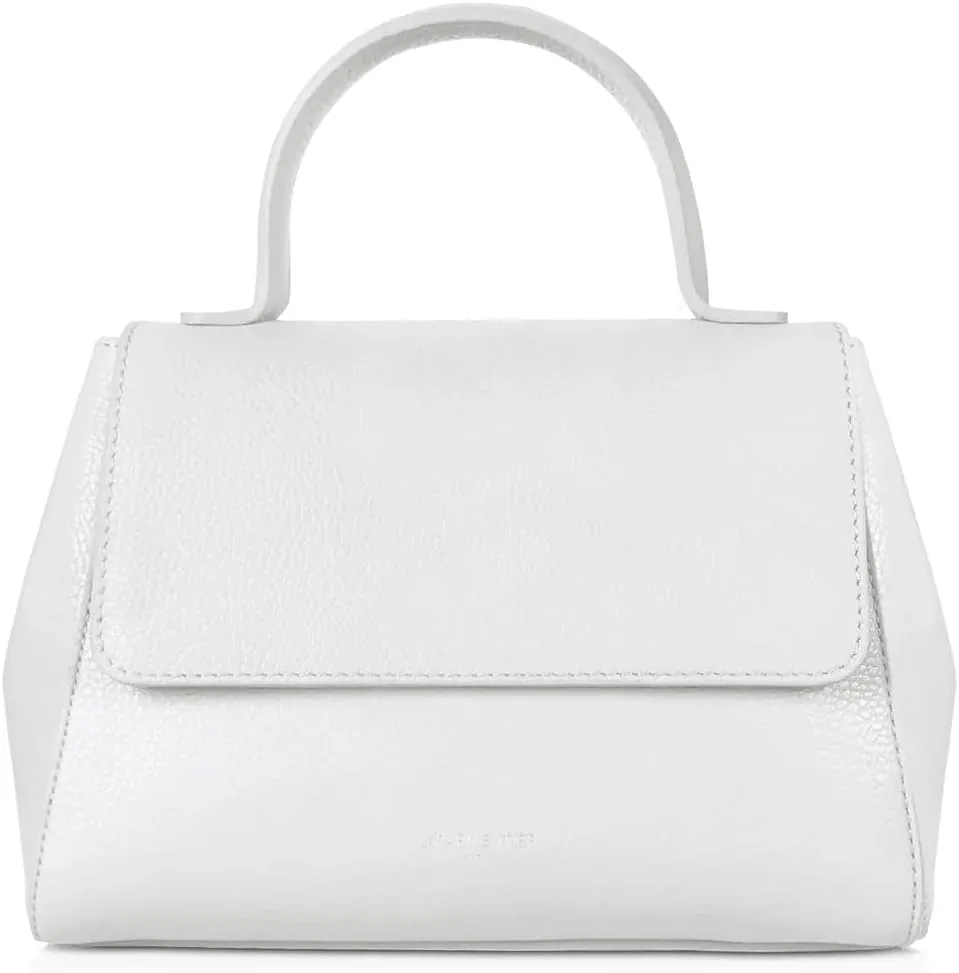 Ladyfinger Top Handle Handbag with Crossbody Strap, 9.4 x 7.1 x 4.7 inches, Genuine Embossed Leather