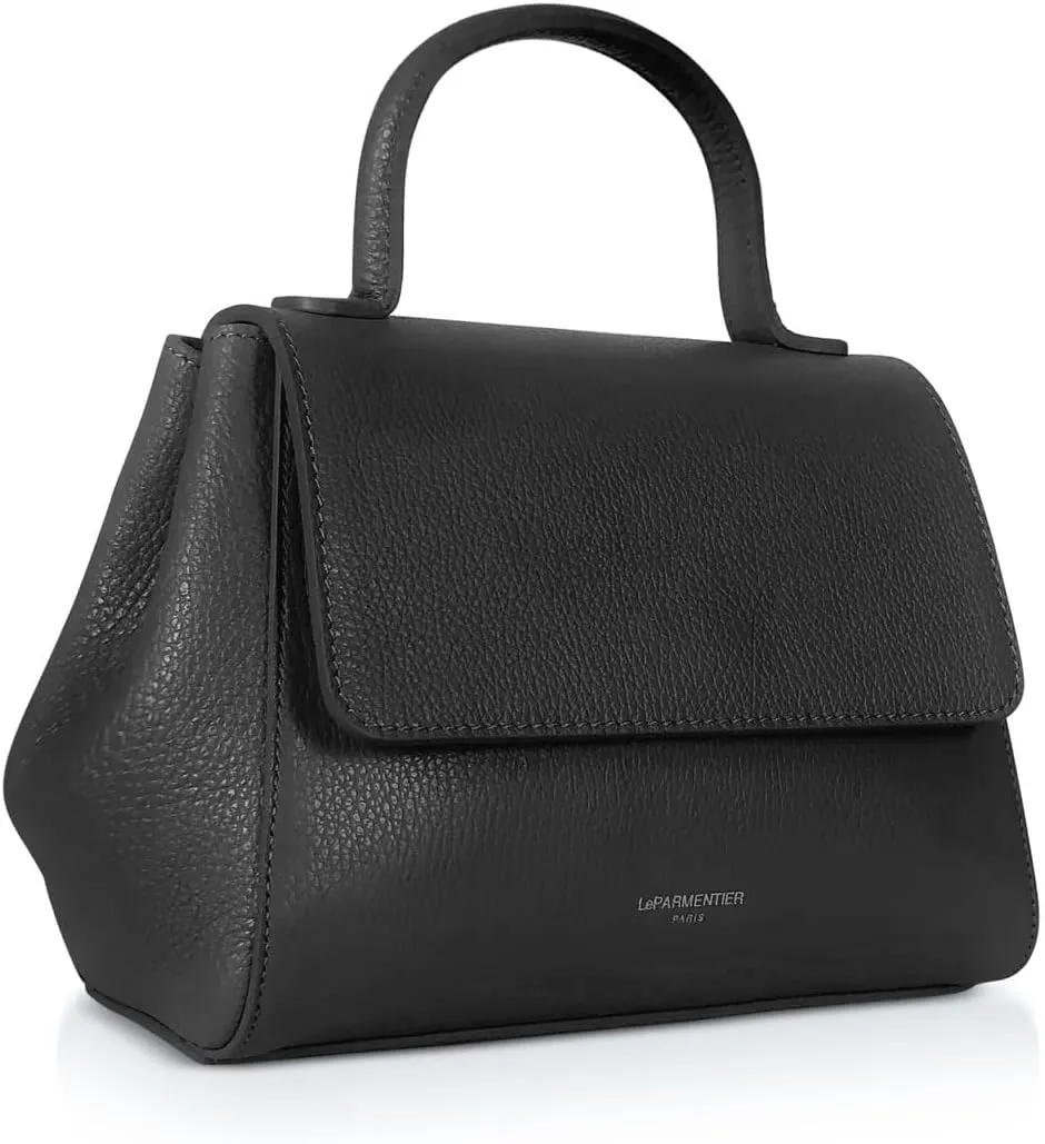 Ladyfinger Top Handle Handbag with Crossbody Strap, 9.4 x 7.1 x 4.7 inches, Genuine Embossed Leather