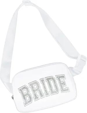 Lamyba Bride Fanny Pack - Bachelorette Gifts, Bride Belt Bag with Adjustable Strap, White