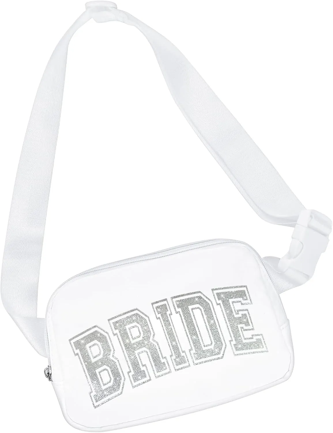 Lamyba Bride Fanny Pack - Bachelorette Gifts, Bride Belt Bag with Adjustable Strap, White