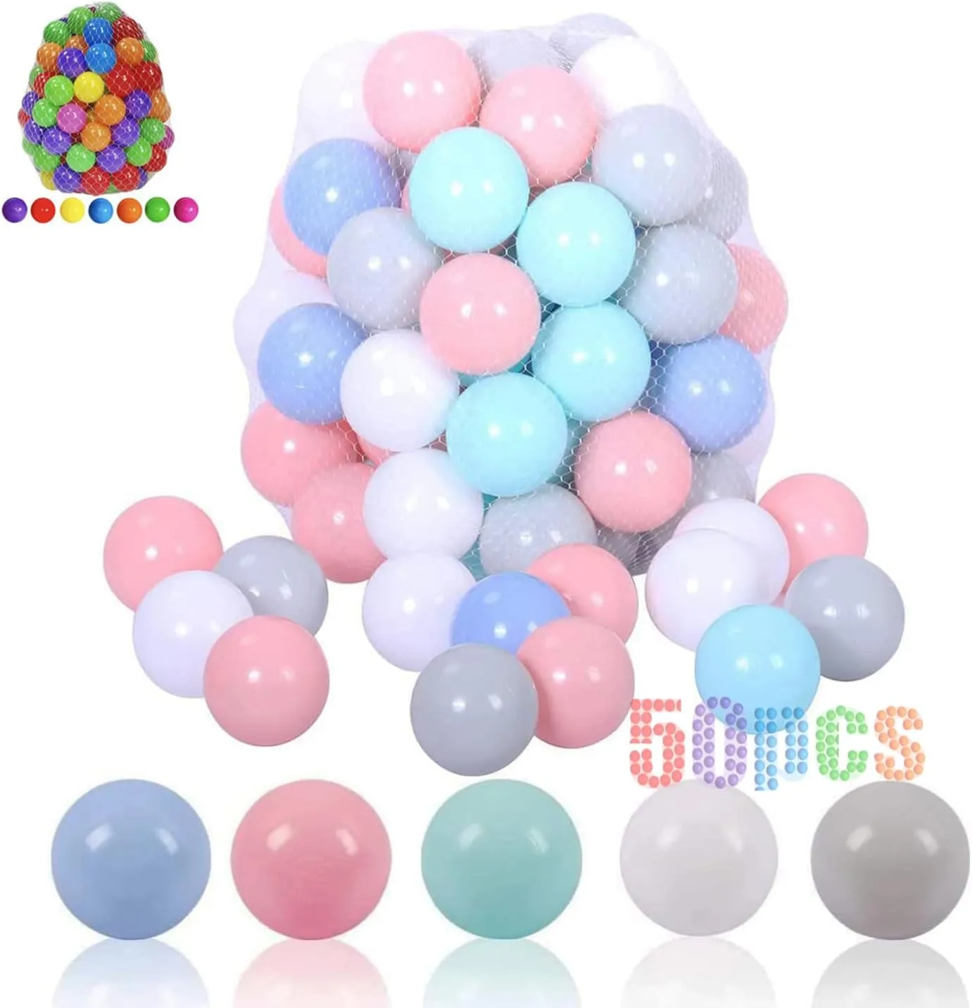 LANGXUN 50pcs 100pcs 200pcs Soft Plastic Ball Pit Balls for Kids, Gift for Baby Toddler Birthday Christmas, Ball Pit Play Tent, Baby Pool Water Toys, Kiddie Pool, Party Decoration