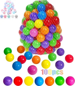 LANGXUN 50pcs 100pcs 200pcs Soft Plastic Ball Pit Balls for Kids, Gift for Baby Toddler Birthday Christmas, Ball Pit Play Tent, Baby Pool Water Toys, Kiddie Pool, Party Decoration