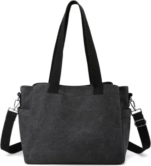 Large Capacity Bags for Shopping Work Travel Women Shoulder Crossbody Canvas Handbag Top Handle Casual Messenger