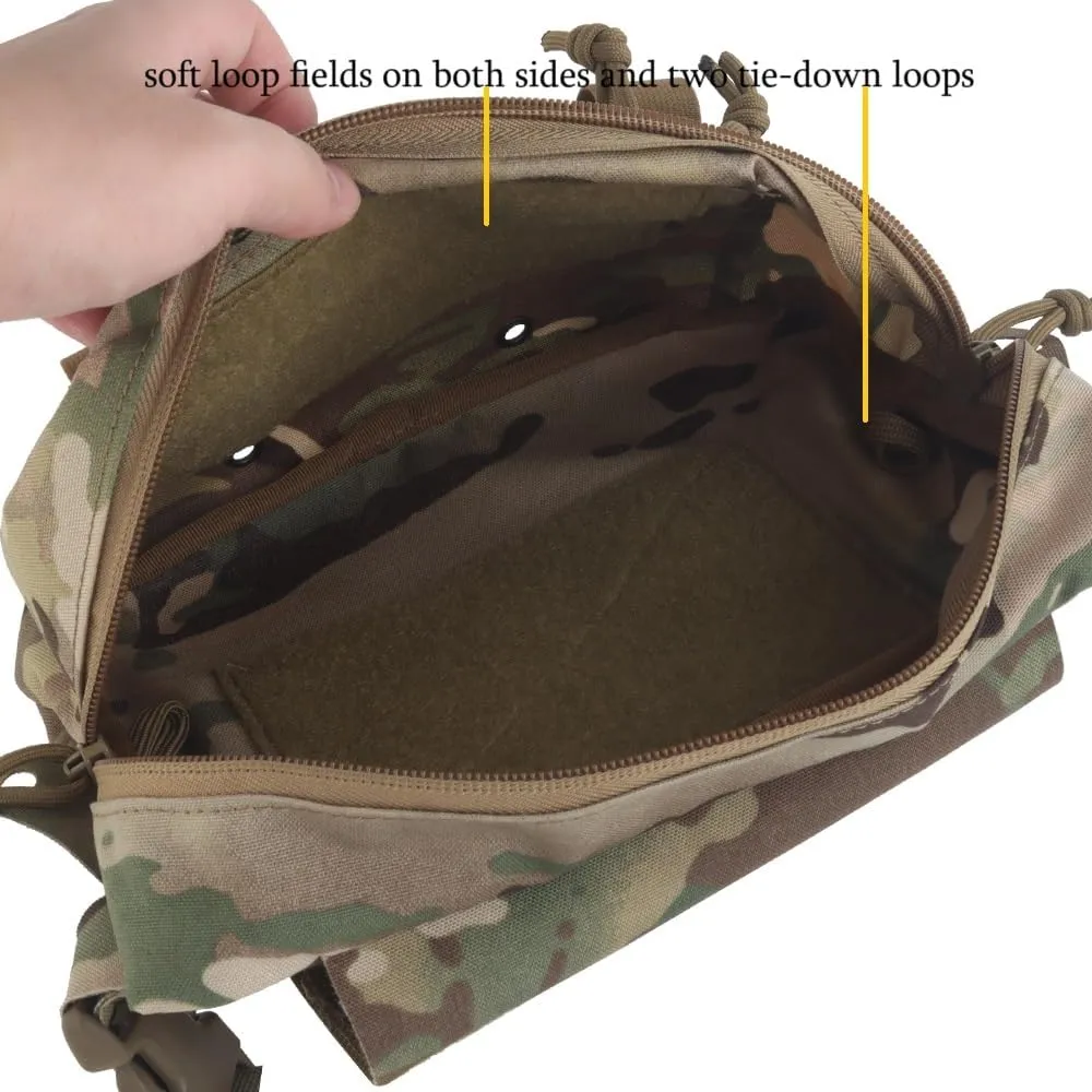Large Multi-Purpose Drop Pouch, Universal Tactical Fanny Pack Vest Hook and Loop EDC Admin Wait Bag