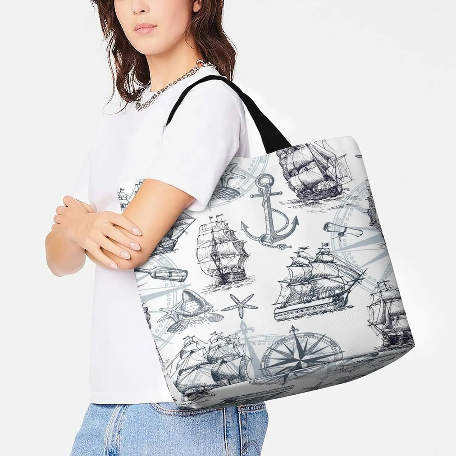 Large Tote Top Handle Bag, Shopping Handbag Big Polyester Shoulder Hand Bags