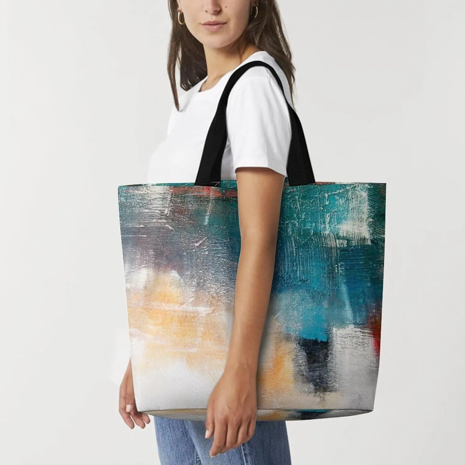 Large Tote Top Handle Bag, Shopping Handbag Big Polyester Shoulder Hand Bags