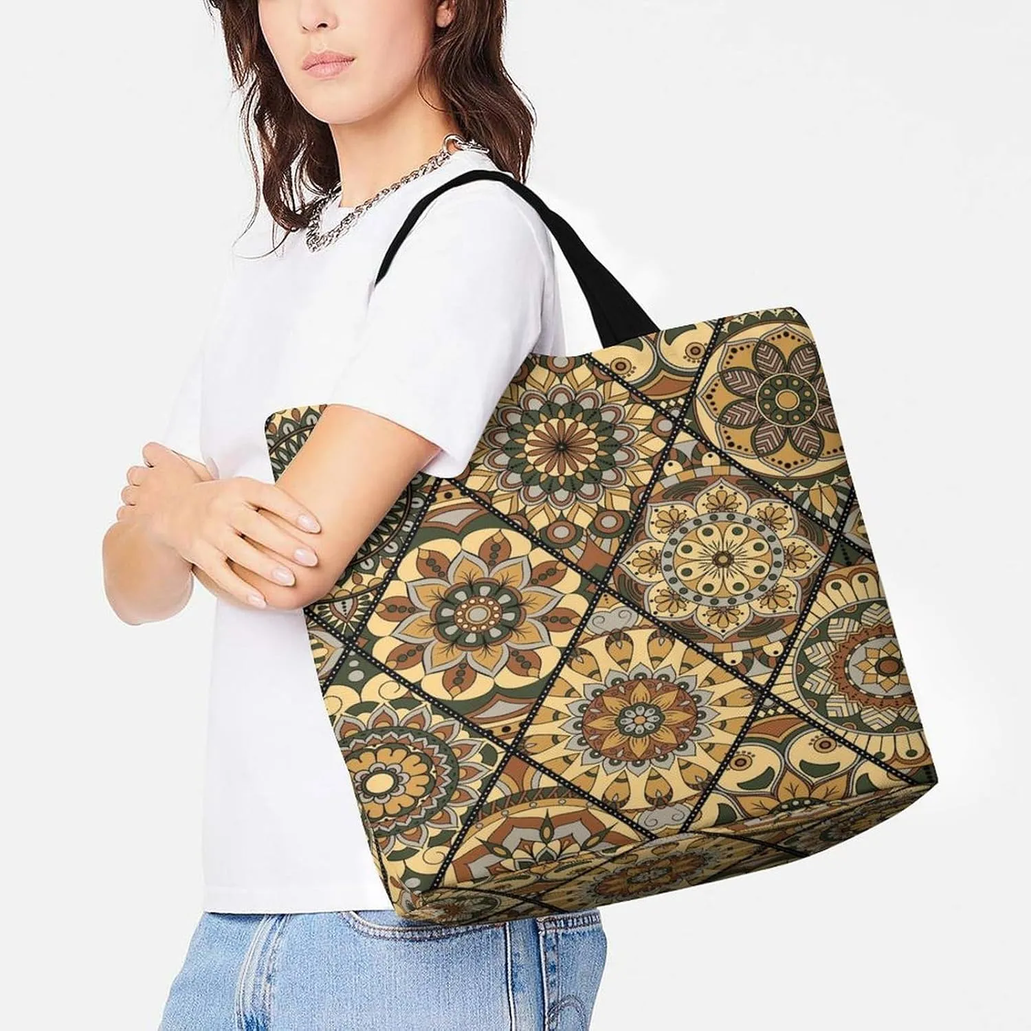 Large Tote Top Handle Bag, Shopping Handbag Big Polyester Shoulder Hand Bags
