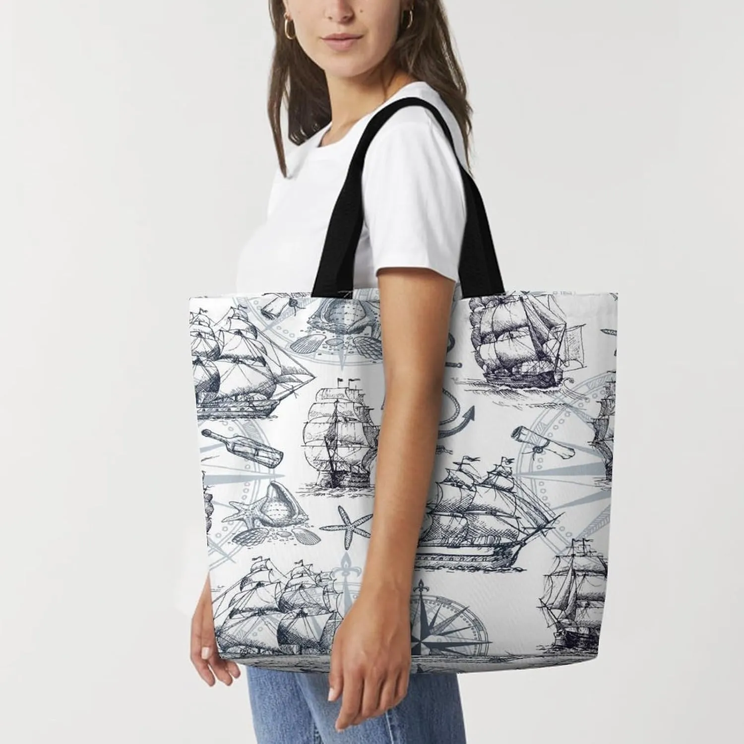 Large Tote Top Handle Bag, Shopping Handbag Big Polyester Shoulder Hand Bags