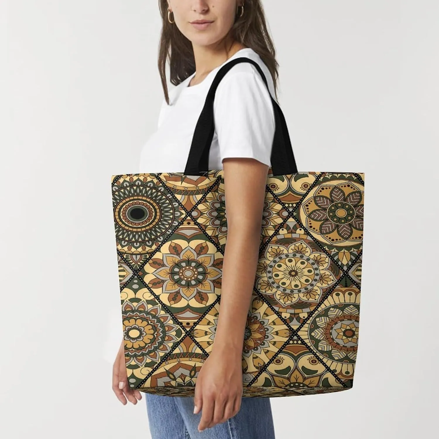 Large Tote Top Handle Bag, Shopping Handbag Big Polyester Shoulder Hand Bags