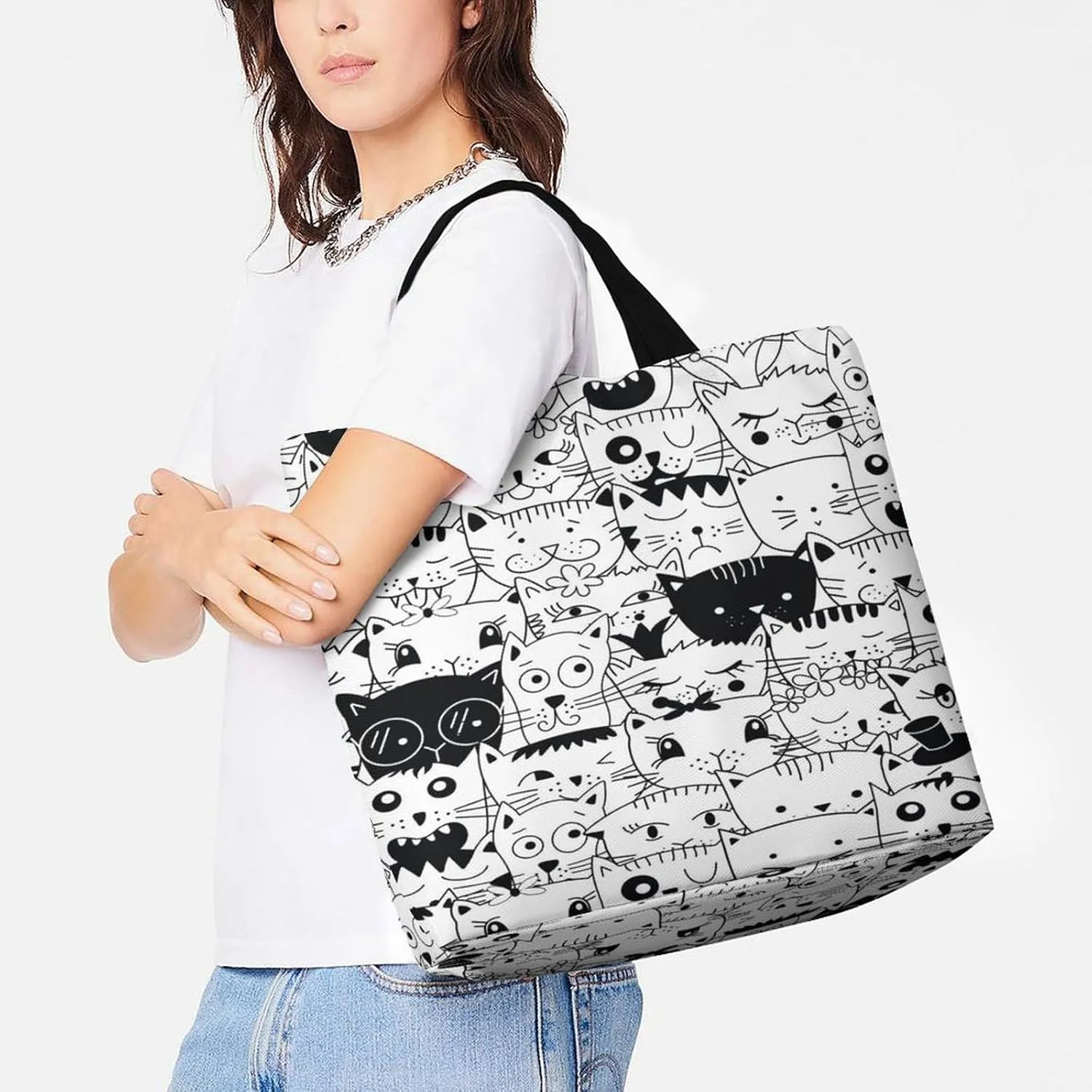 Large Tote Top Handle Bag, Shopping Handbag Big Polyester Shoulder Hand Bags