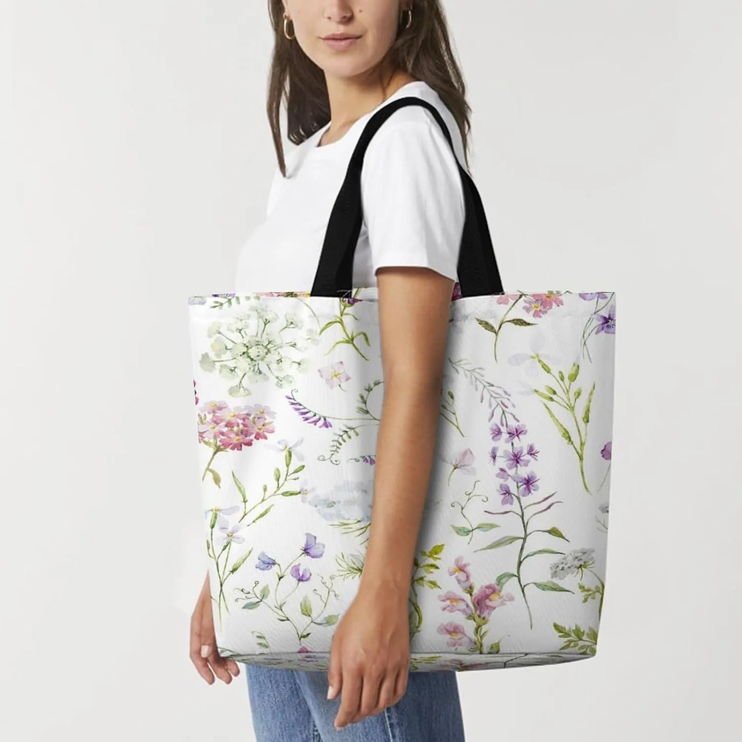 Large Tote Top Handle Bag, Shopping Handbag Big Polyester Shoulder Hand Bags