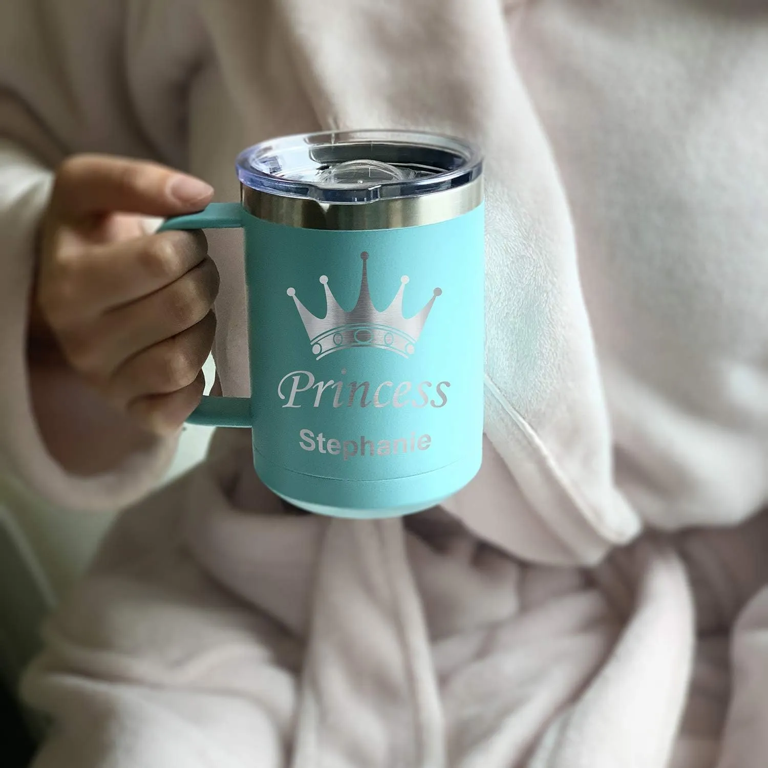 LaserGram 15oz Vacuum Insulated Coffee Mug, Marlin Fish, Personalized Engraving Included (Stainless Steel)