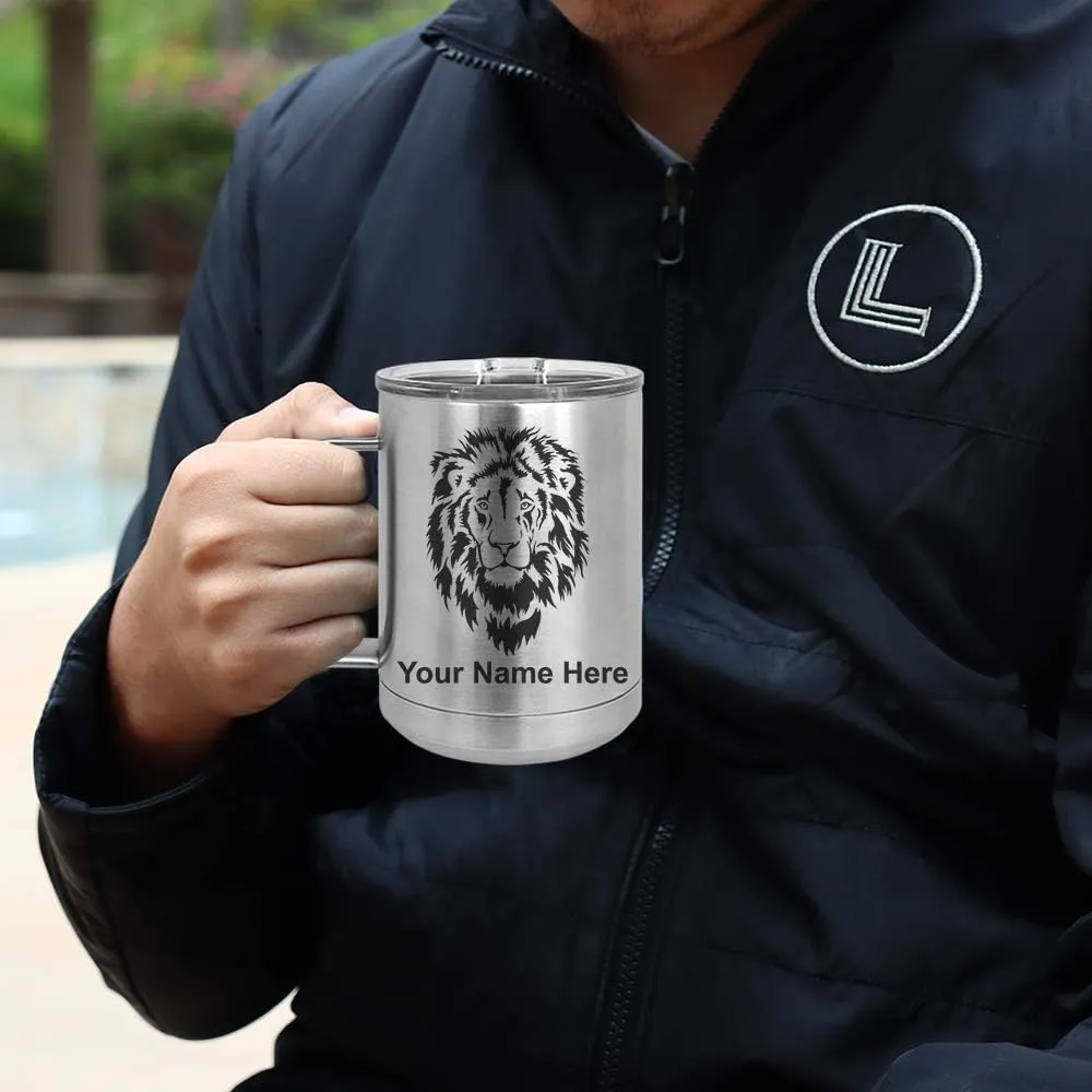 LaserGram 15oz Vacuum Insulated Coffee Mug, Marlin Fish, Personalized Engraving Included (Stainless Steel)