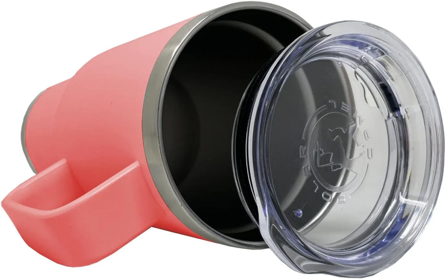 LaserGram 20oz Vacuum Insulated Travel Mug with Handle, Bloodhound Dog, Personalized Engraving Included (Coral)