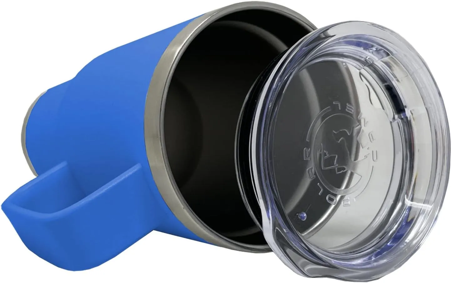 LaserGram 20oz Vacuum Insulated Travel Mug with Handle, Bloodhound Dog, Personalized Engraving Included (Dark Blue)