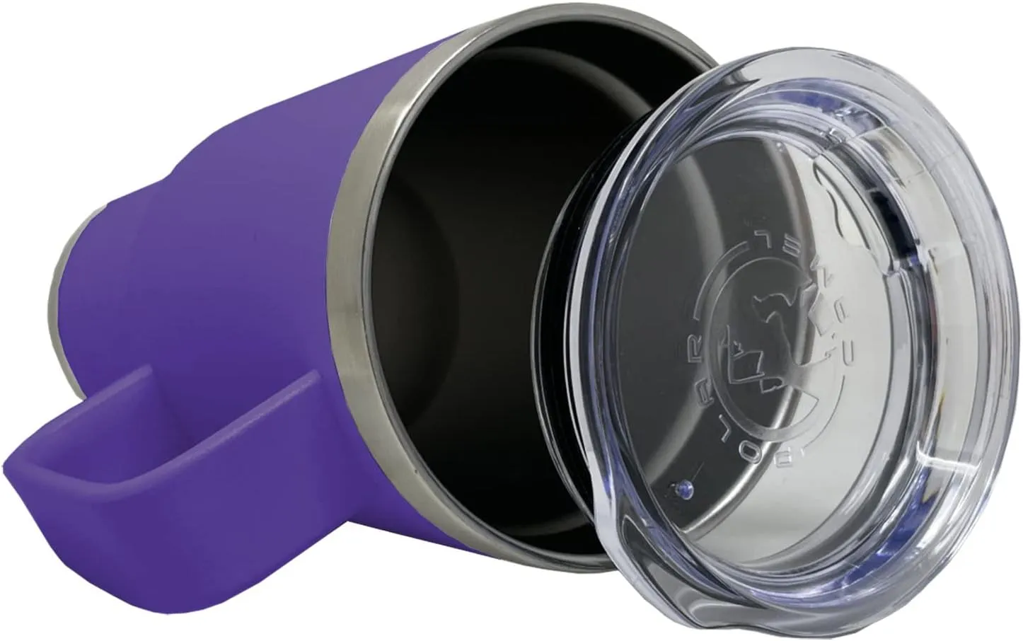 LaserGram 20oz Vacuum Insulated Travel Mug with Handle, Bloodhound Dog, Personalized Engraving Included (Dark Purple)
