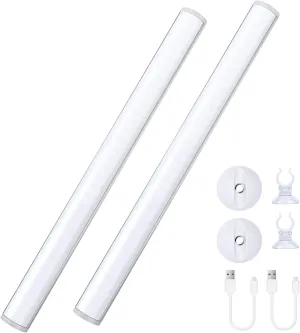 LED Mirror Lights Portable Rechargeable Vanity Light 3 Brightness Touch Control Makeup Light for Bathroom Dressing Room 2 Packs