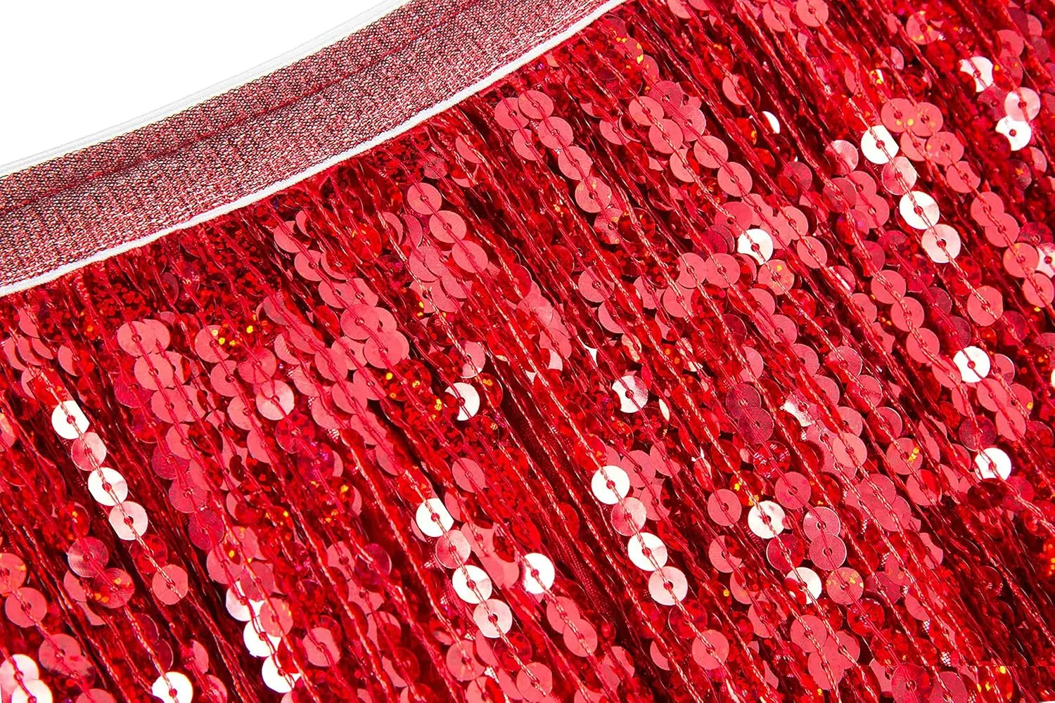 Lelike Sequin Skirt with Sparkly Fringe