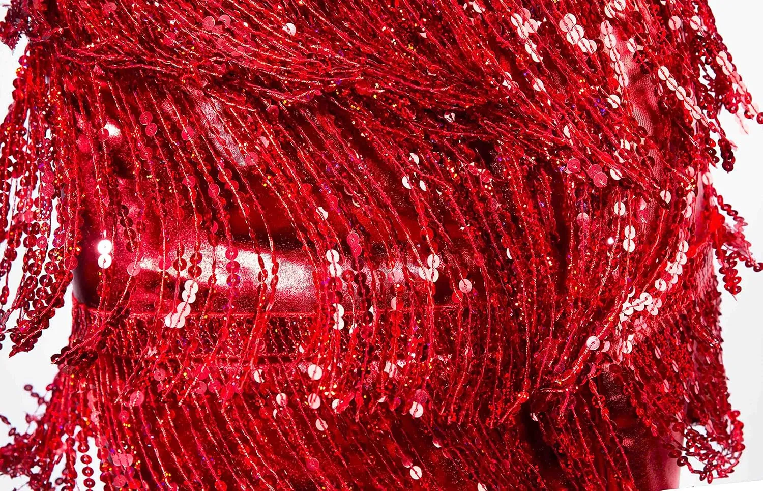 Lelike Sequin Skirt with Sparkly Fringe