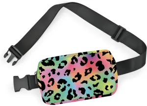 Leopard Print Fanny Pack Fashion Belt Bag Small Crossbody Bags for Women Casual Waist Packs with Adjustable Strap