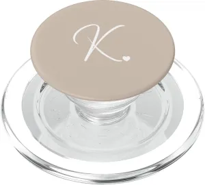 Letter K Initial Heart Monogram Cute PopSockets PopGrip for MagSafe