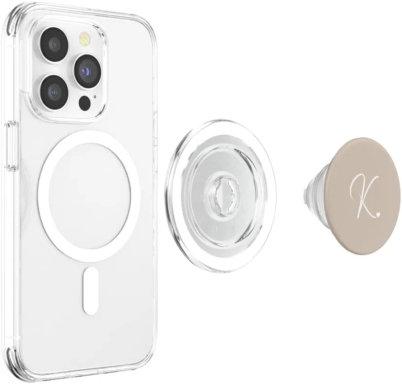 Letter K Initial Heart Monogram Cute PopSockets PopGrip for MagSafe