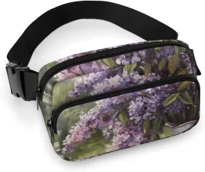 Lilacs Teapot Scenic Painting Fanny Packs Crossbody Bags for Women Men, Belt Bag Waist Packs for Workout Running Travel with Adjustable Strap