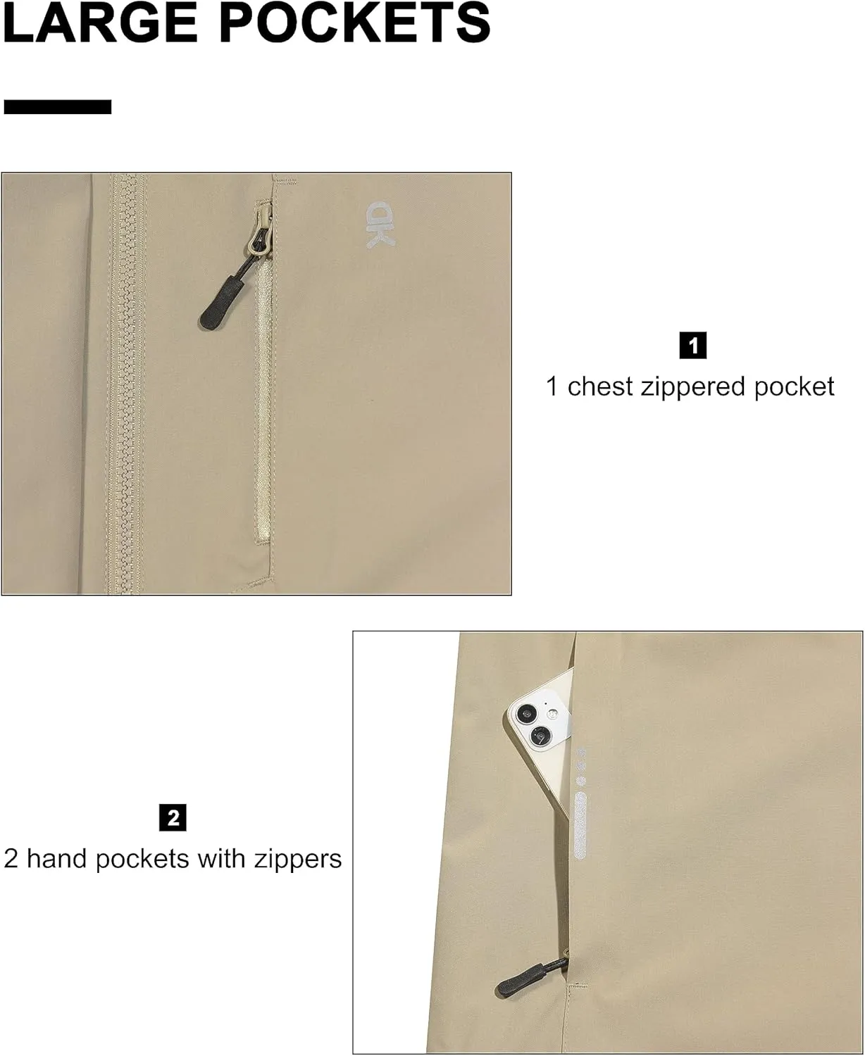 Little Donkey Andy Men's Waterproof Rain Jacket Lightweight Hooded Raincoat Rain Shell for Travel Hiking Golf