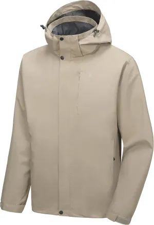Little Donkey Andy Men's Waterproof Rain Jacket Lightweight Hooded Raincoat Rain Shell for Travel Hiking Golf