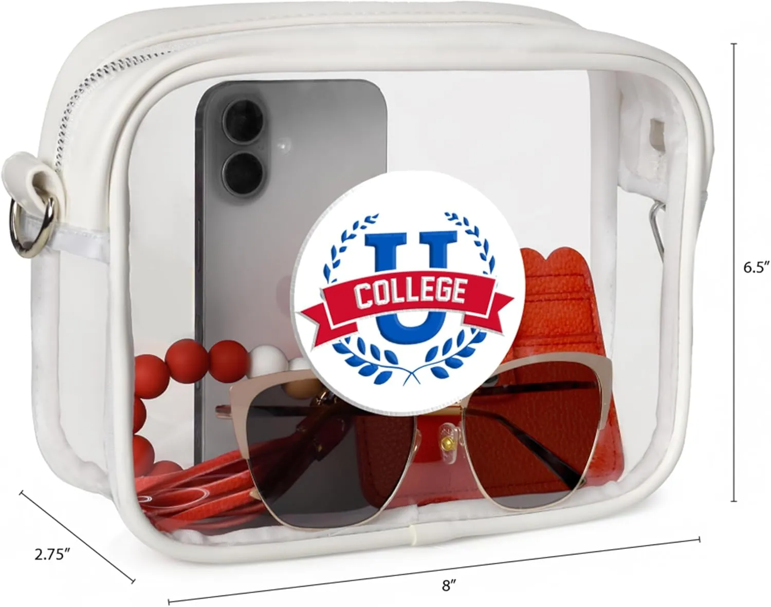 Littlearth Louisville Cardinals NCAA Clear Fanny Fan Purse