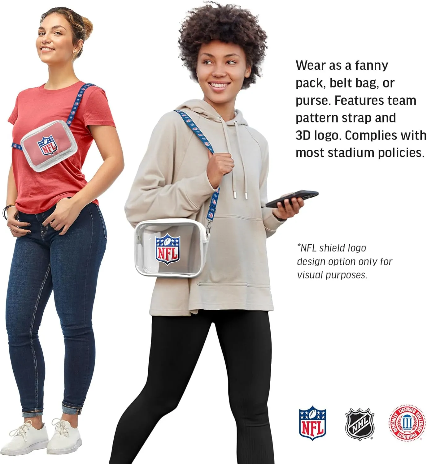 Littlearth NFL Clear Fanny Fan Purse