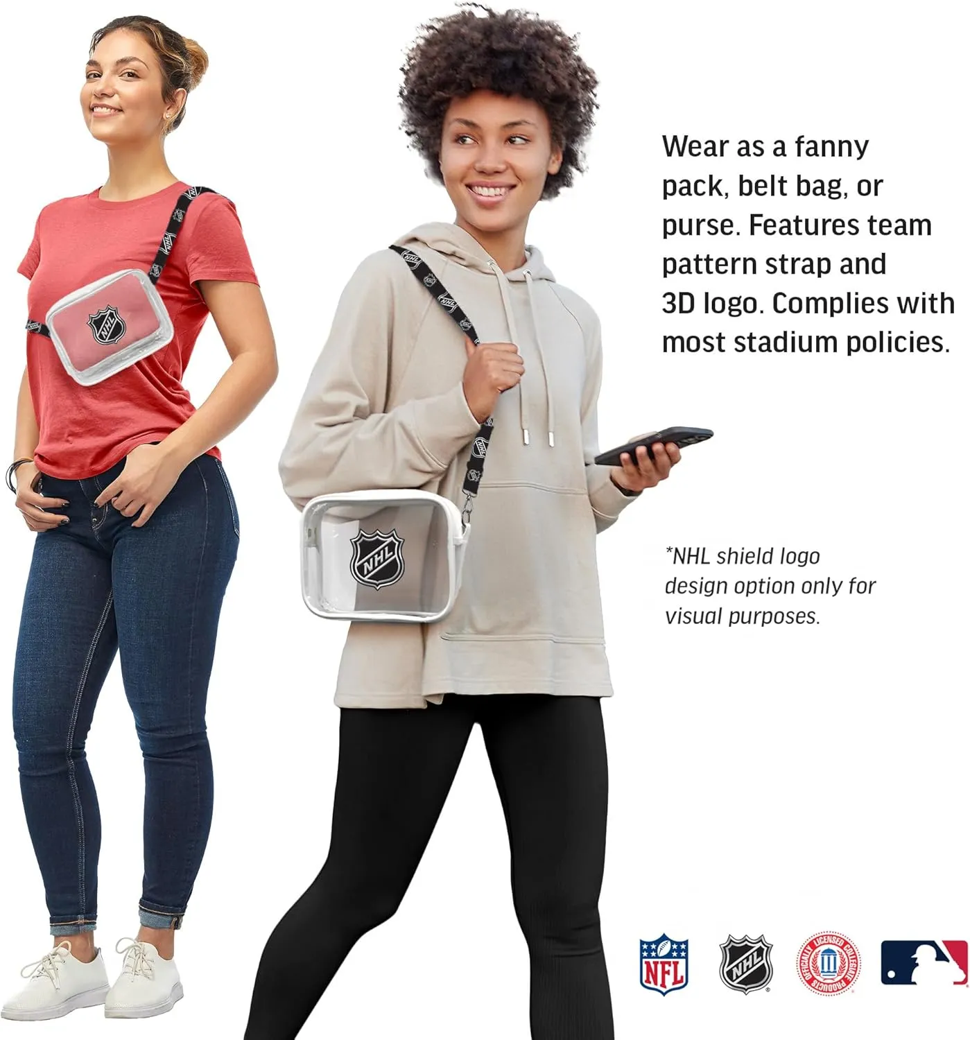 Littlearth NHL Clear Fanny Fan Purse
